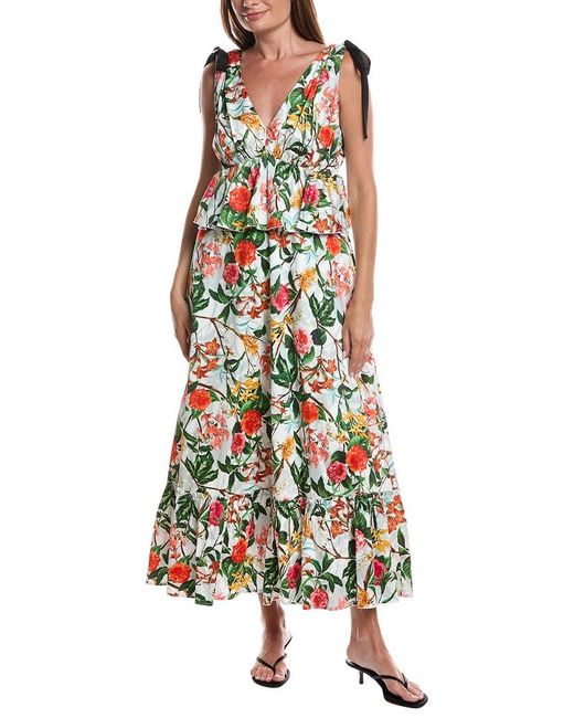 LAYERED WITH LOVE White Cecilia Printed Maxi Dress