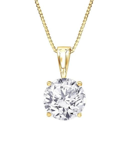 Lab Grown Diamonds Metallic 14k 0.75 Ct. Tw. Lab-grown Diamond Pendant Necklace