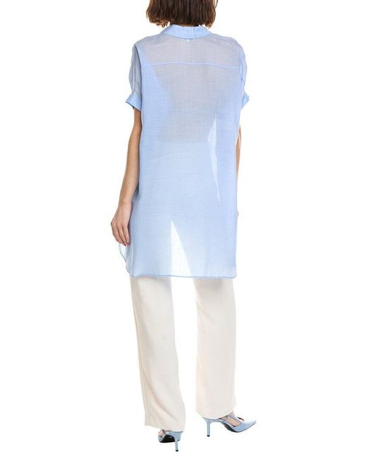 Lafayette 148 New York Blue Oversized Shirt