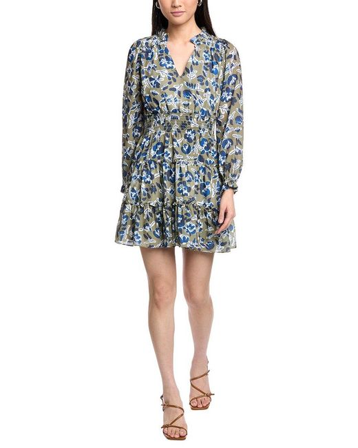 Sail To Sable Blue Smocked Waist Mini Dress