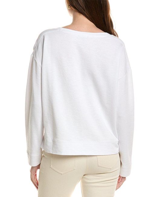 Eileen Fisher White Ballet Neck Box Top