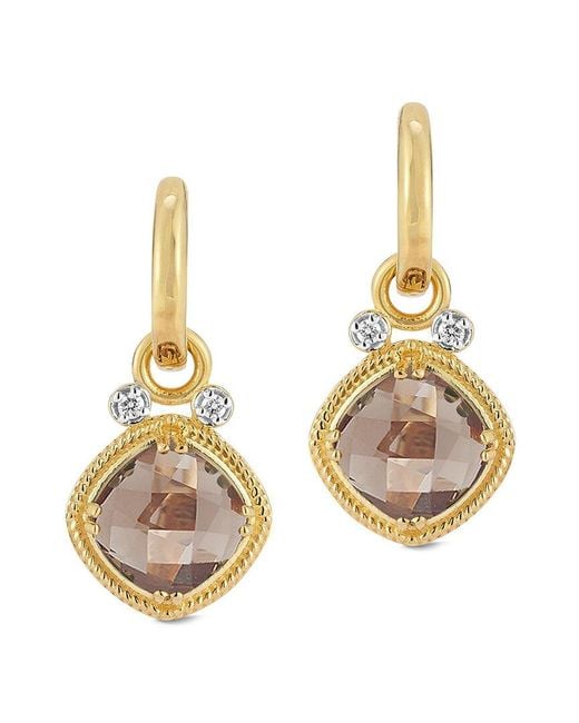 Reiss Metallic 14k 4.14 Ct. Tw. Diamond & Smokey Topaz Earrings