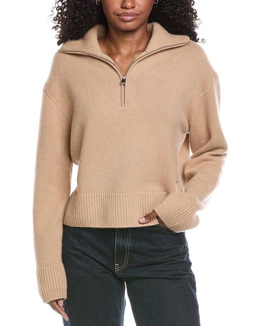 Jonathan Simkhai Brown Andes 1/2-Zip Cashmere Pullover