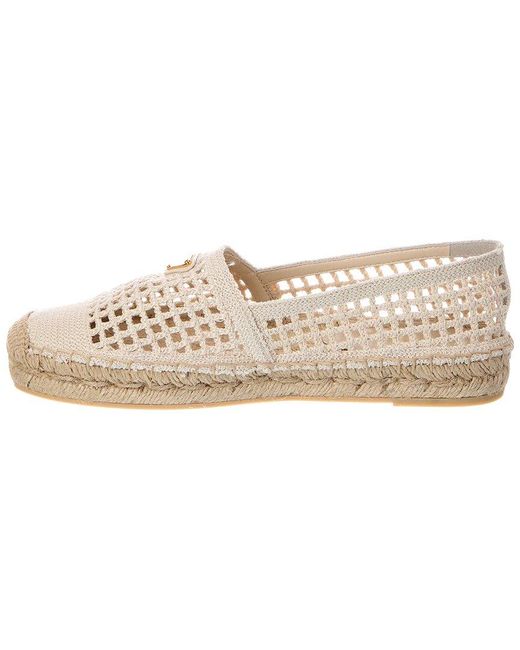 Prada Natural Logo Canvas Espadrille