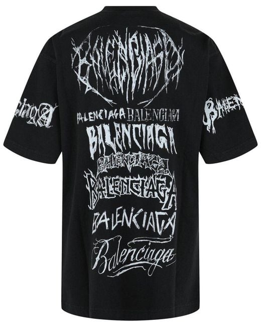 Balenciaga Black Diy Metal Vintage T-Shirt for men