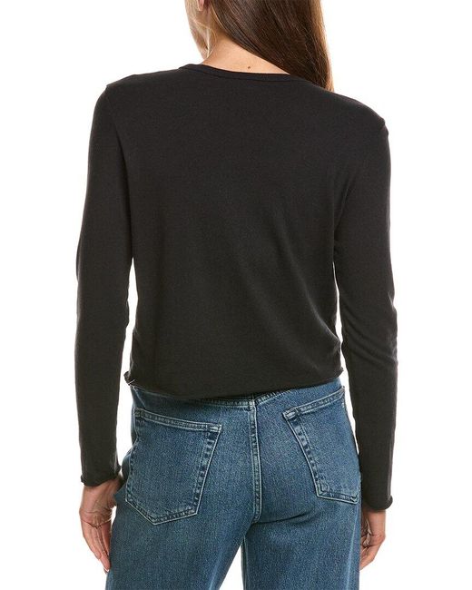 James Perse Black Shrunken Henley