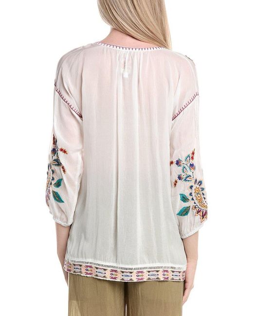 Johnny Was Gray Kendra Blouse