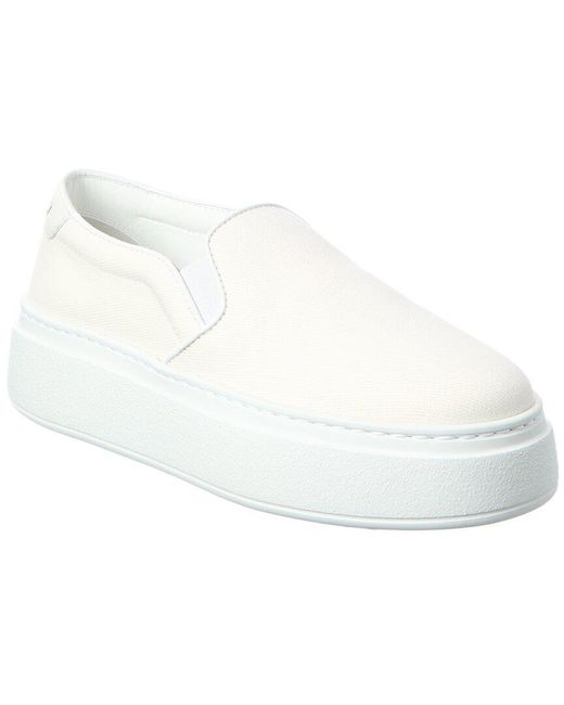 Miu Miu White Logo Leather Sneaker