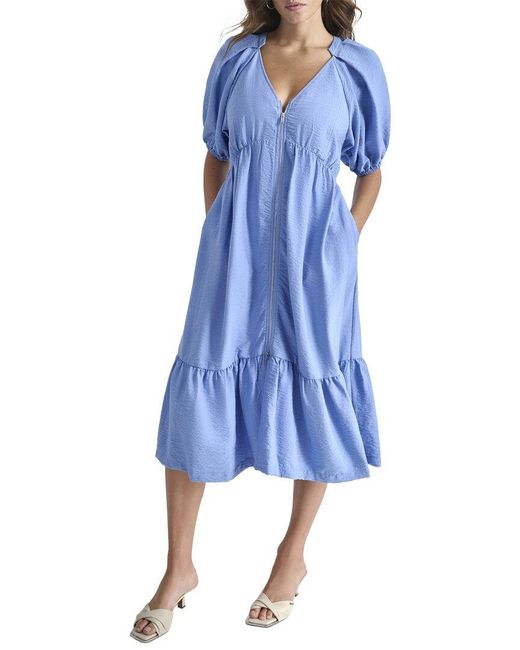 DKNY Blue Front-Pocket Dress