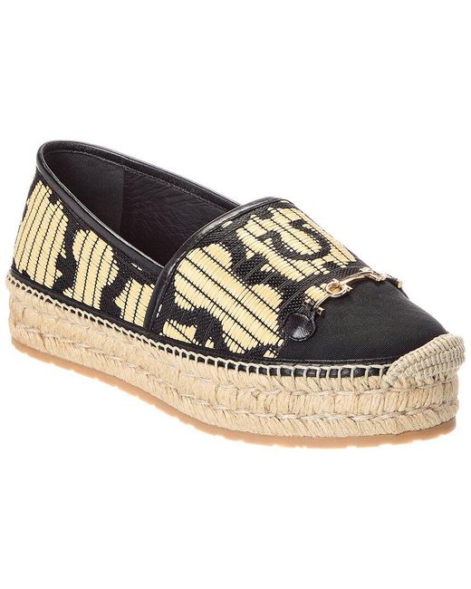 Ferragamo Black Kim Raffia Espadrille