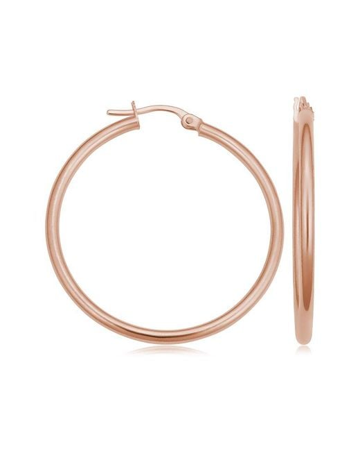 Sabrina Designs White 14k Rose Gold Hoops