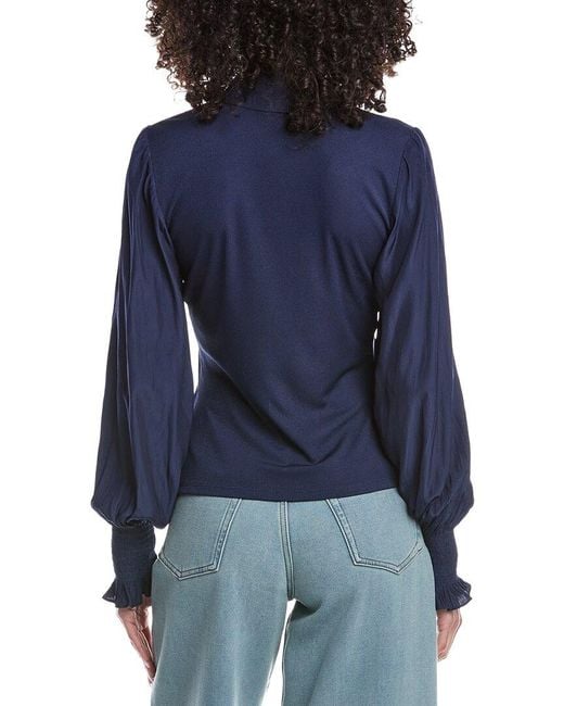 Ramy Brook Blue Dominique Blouse