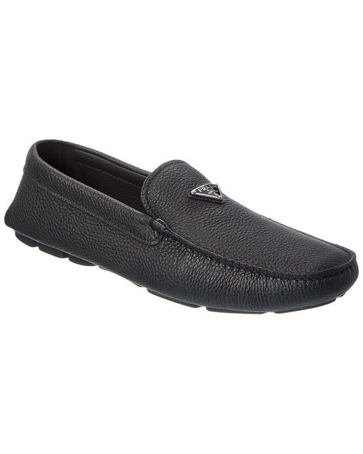 Prada Black Leather Driver for men