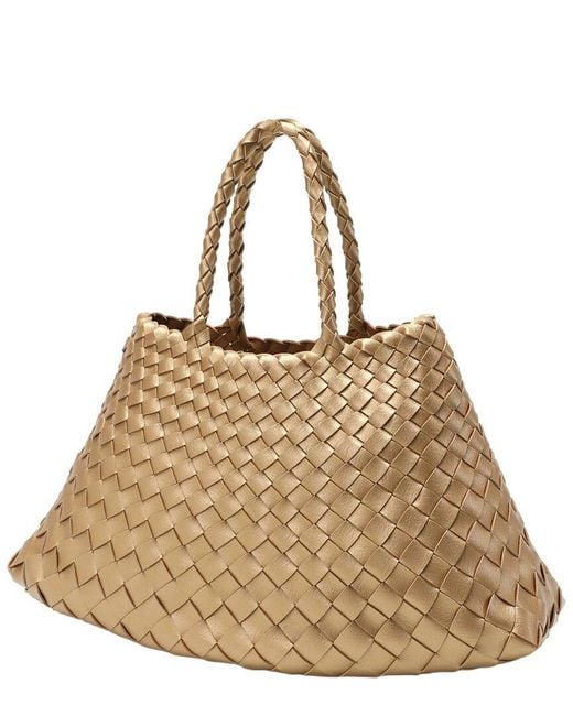Tiffany & Fred Paris Natural Hand-Woven Leather Tote