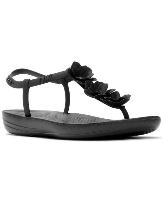 Fitflop Black Iqushion Splash Flower Sandal