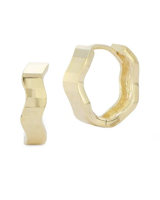 Ember Fine Jewelry Metallic 14k Cut Wave Huggie Earrings