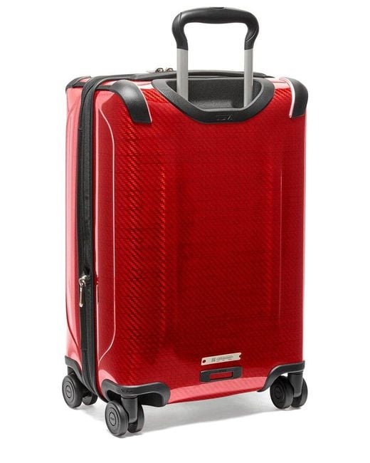 Tumi Red Tegra Lite International Expandable Leather-trim Carry-on