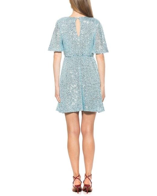 Alexia Admor Blue Oakless Fit And Flare Dress