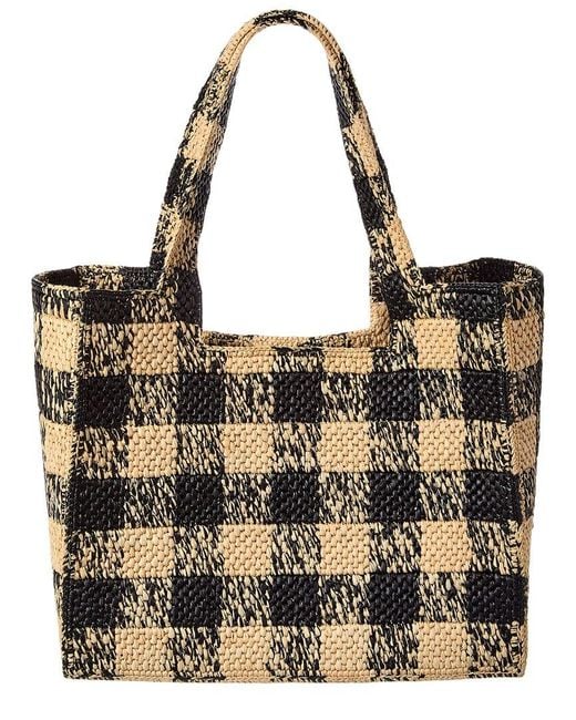 Loewe Brown Font Large Raffia Tote