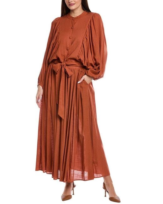 Beulah London Red 2Pc Top & Skirt Set
