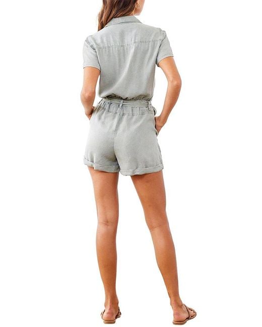 Bella Dahl Gray Rolled Hem Utility Romper