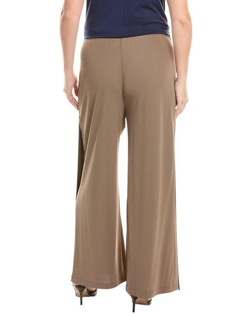 Lafayette 148 New York Brown Petite Pull-On Franklin Wide Leg Pant