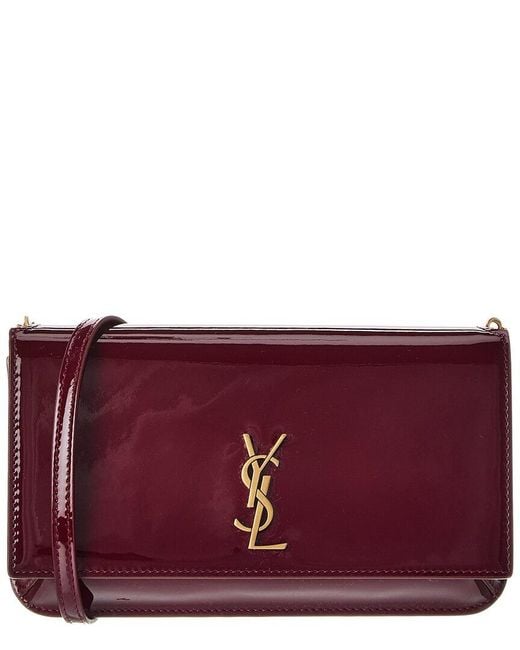 Saint Laurent Purple Patent Wallet On Chain
