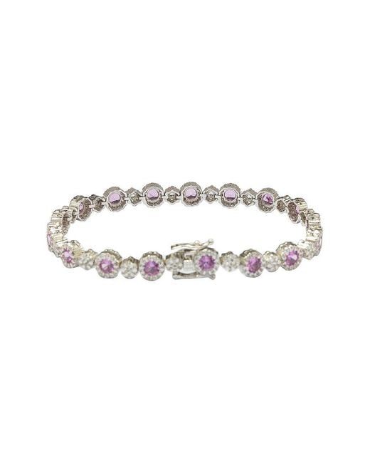 Suzy Levian Metallic Silver Diamond & Sapphire Bracelet
