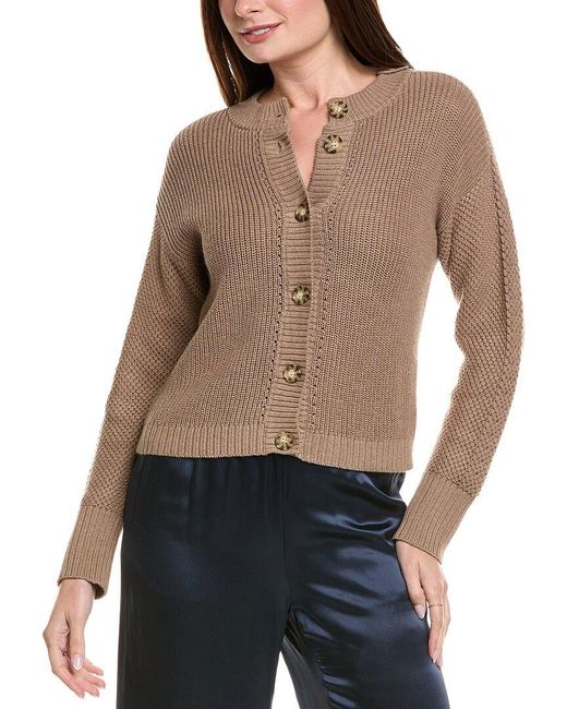 Hannah Rose Brown Priscilla Cashmere-Blend Cardigan