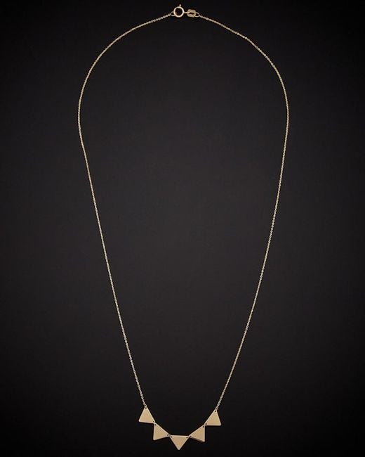 Italian Gold Black 14K 5-Triangle Necklace