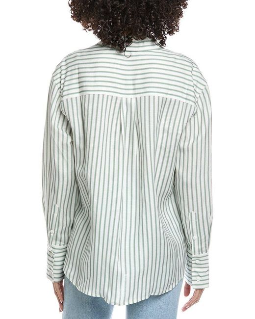 REVERIEE Blue Linen-Blend Tisbury Button Shirt