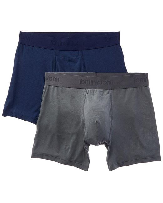 Tommy John Blue 2Pk Second Skin 4 Boxer Brief for men