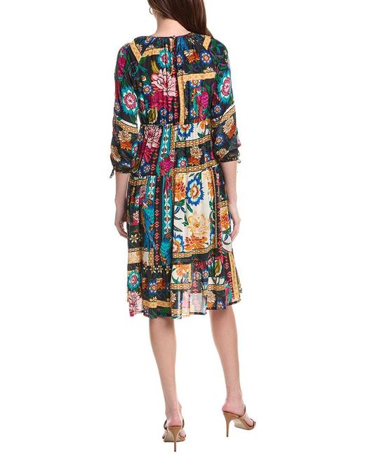 Johnny Was Multicolor Petite Brona Silk Dress