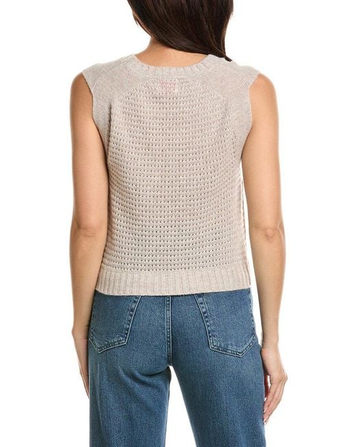 Brodie Cashmere Blue Crewneck Cashmere Sweaterneck Tank
