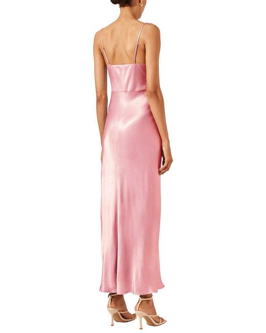Shona Joy Pink La Lune Draped Side Split Midi Dress