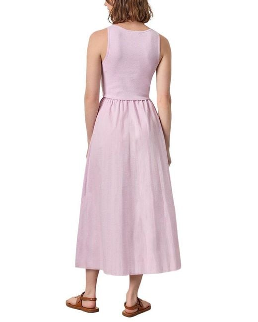 Lilla P Pink Mixed Media Scoop Neck Dress