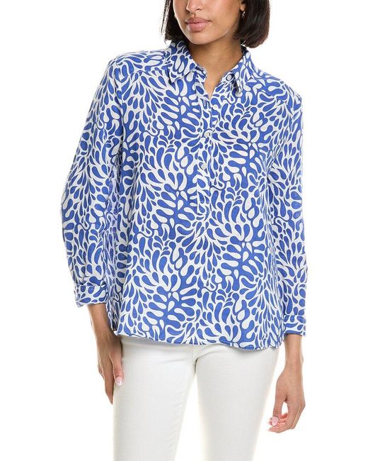 HIHO Blue Shade Linen Shirt
