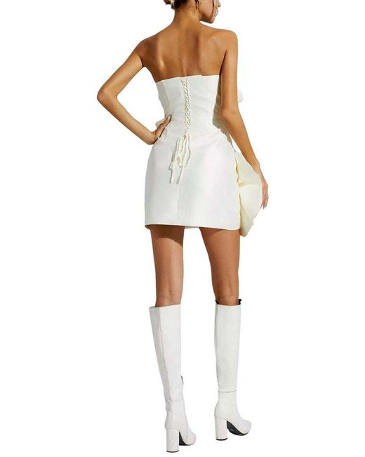 Alma King White Solid Mini Dress