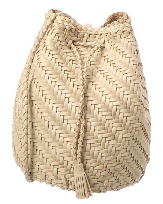 Dragon Diffusion Natural Pompom Double Jump Leather Crossbody