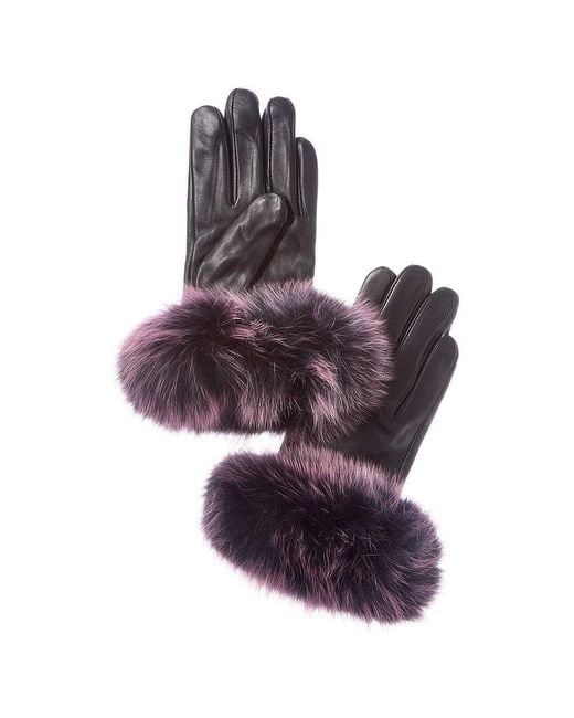 La Fiorentina Black Leather Gloves