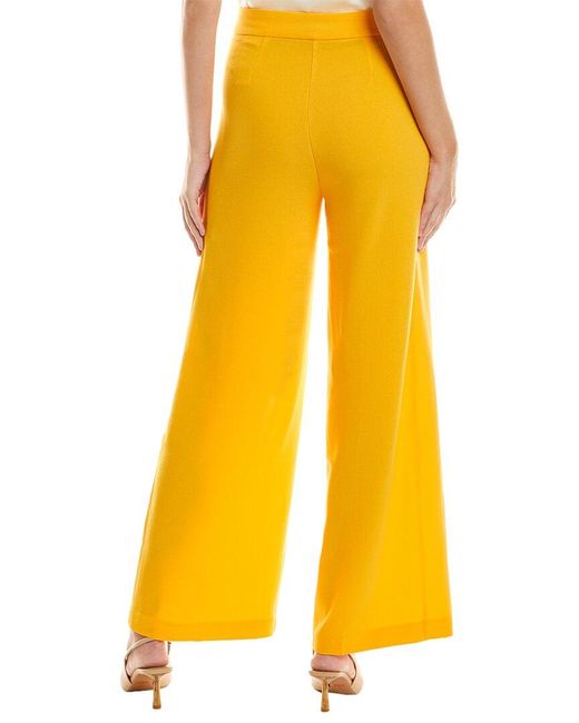 Nanette Lepore Yellow Wide Leg Crepe Pant