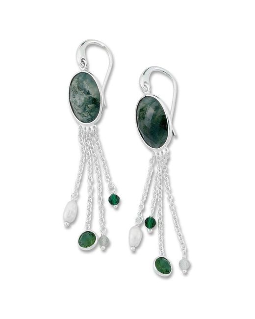 Samuel B. White Silver Gemstone Tassel Earrings