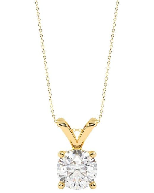 Diamond Select Cuts Metallic 14K 1.00 Ct. Tw. Diamond Pendant Necklace