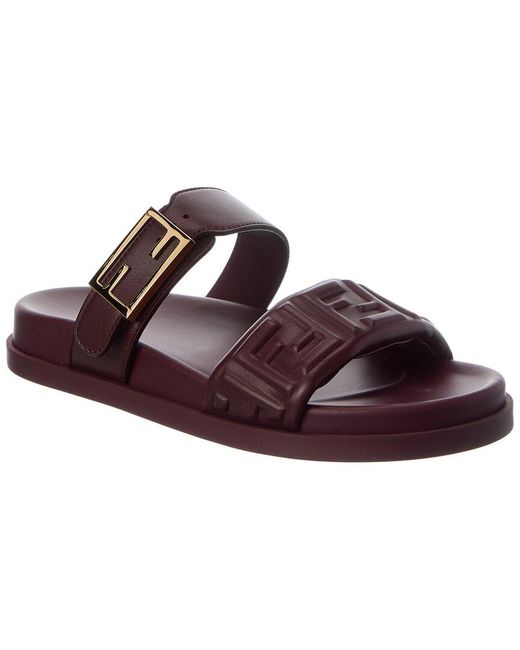 Fendi Brown Feel Ff Leather Sandal