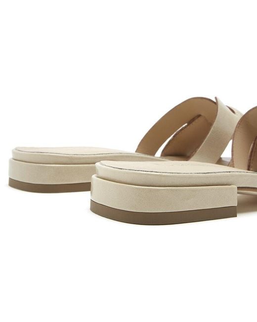 La Canadienne White Flore Leather Sandal