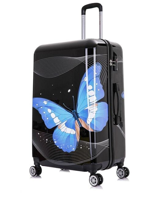 InUSA Black Butterfly Prints Hardside Luggage 28in in Blue Lyst