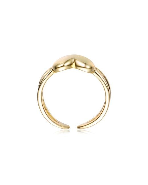 Rachel Glauber Metallic 14K Plated Heart Ring