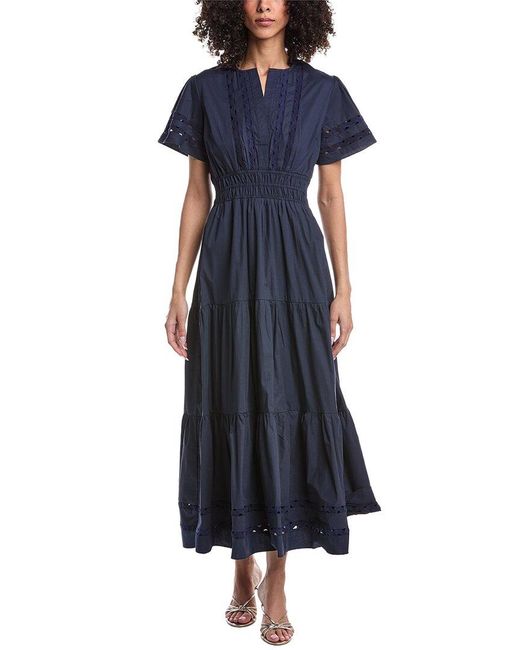 Sail To Sable Blue Cinched Waist Maxi Dress