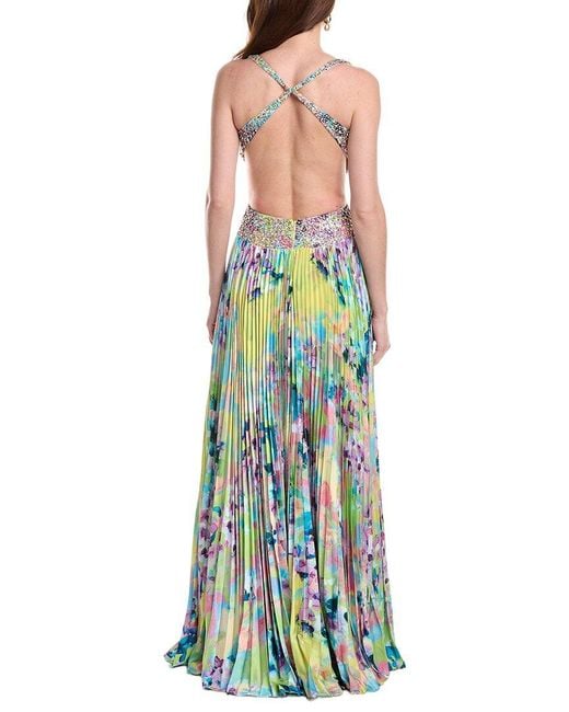 Jovani Blue Printed Gown