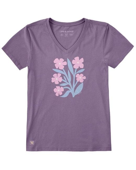 Life Is Good. Purple Crusher V-Neck T-Shirt